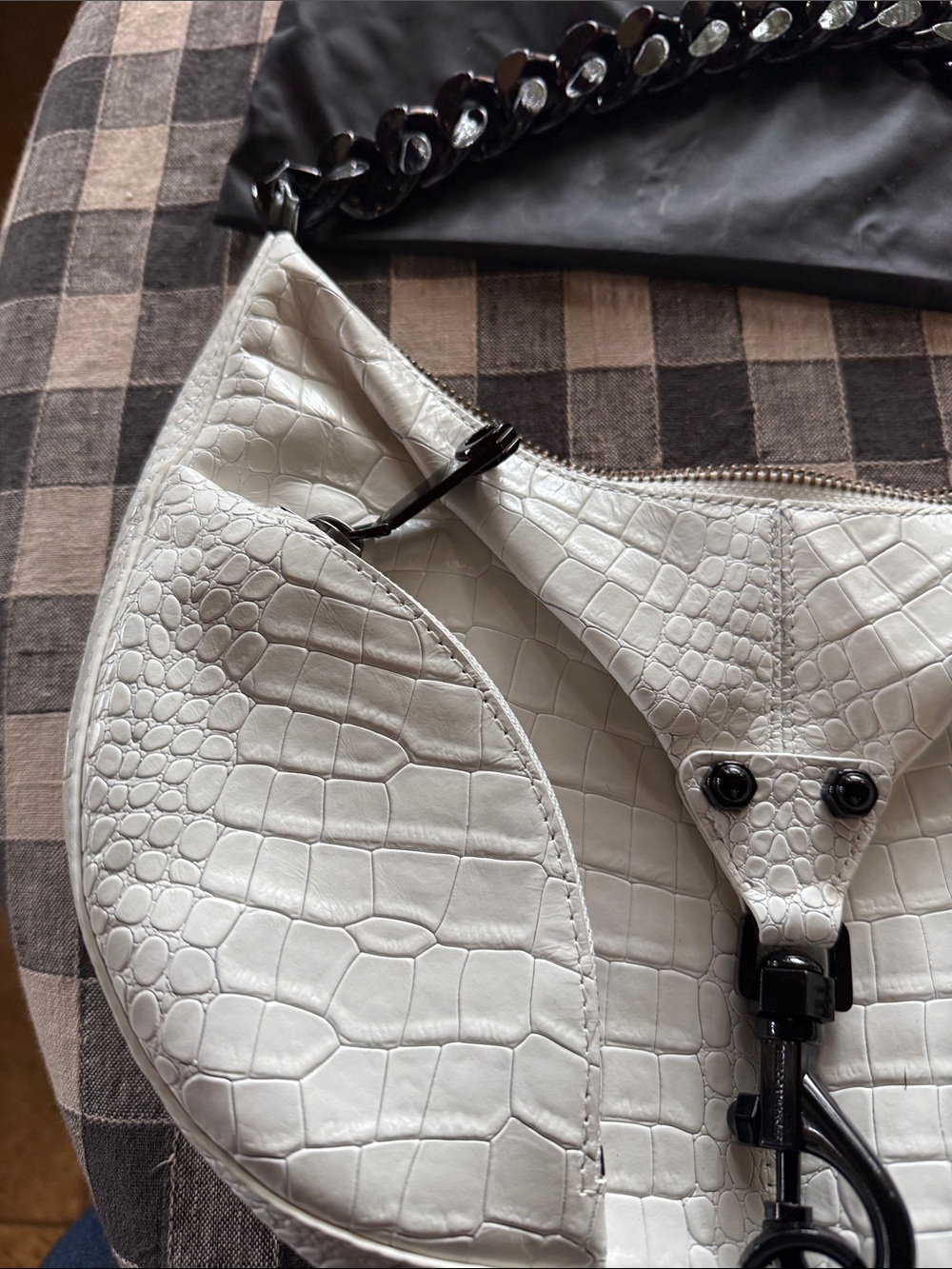 Rebecca Minkoff Julian Croissant Croc-Embossed Leather Shoulder Bag NWT - Picture 6 of 6